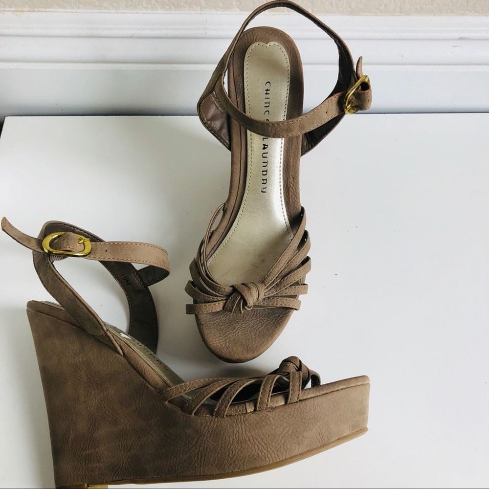 Chinese Laundry Wedge Platform Tan Brown Size 10